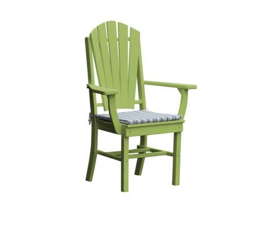 A & L Furniture A & L Furniture Adirondack Dining Chair w/ Arms Tropical Lime Dining Chair 4114-TropicalLime