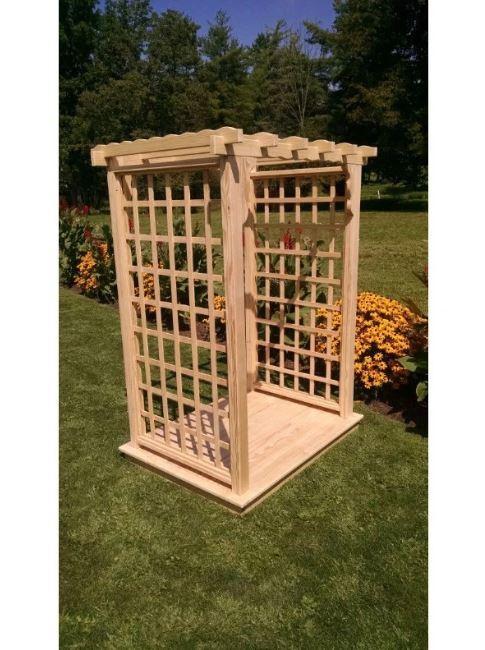 A & L Furniture A & L Furniture Amish Handcrafted Pine Lexington Arbor & Deck 4 ft / Pine Stain Pine Arbor 1418-CS