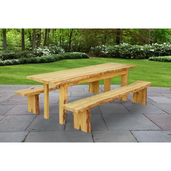 A & L Furniture A & L Furniture Autumnwood Table with 2 Wildwood Benches 8ft / Natural Stain Autumnwood Table 8281L-8FT-NS