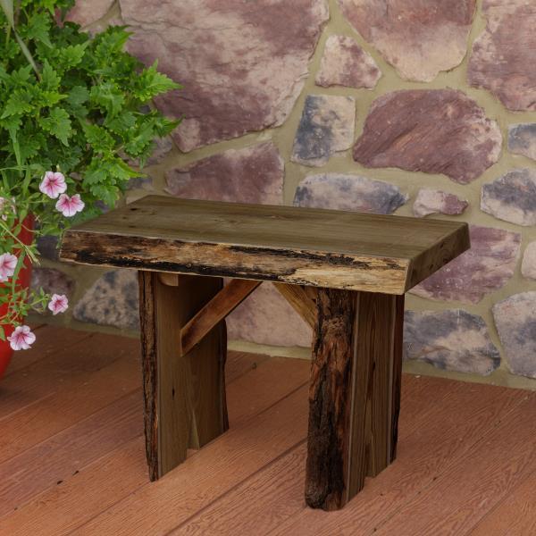 A & L Furniture A & L Furniture Blue Mountain Wildwood Bench 2ft / Mushroom Stain Wildwood Bench 8212L-FT-MS