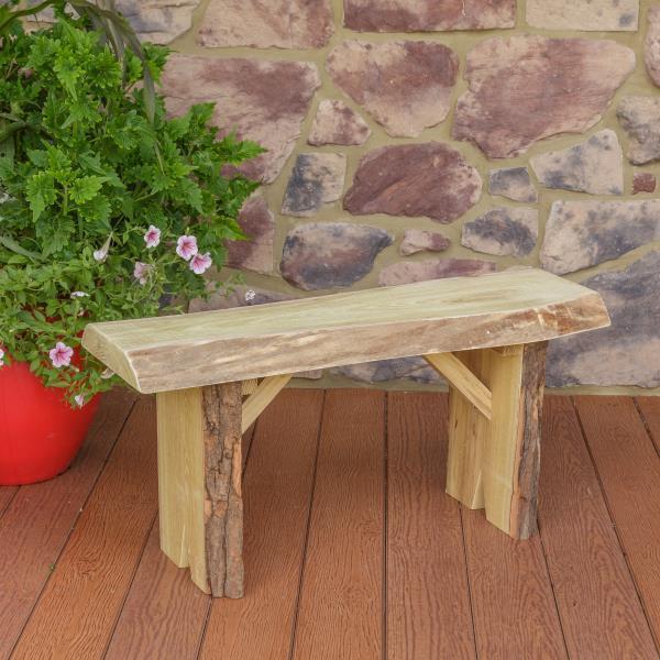 A & L Furniture A & L Furniture Blue Mountain Wildwood Bench 3ft / Unfinished Wildwood Bench 8213L-3FT-UNF