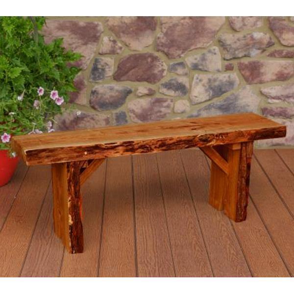 A & L Furniture A & L Furniture Blue Mountain Wildwood Bench 4ft / Cedar Stain Wildwood Bench 8214L-4FT-CS