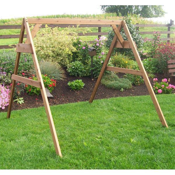 A & L Furniture A & L Furniture Cedar 2x4 A-Frame Swing Stand for Swing or Swingbed (Hangers Included) Swing Stand