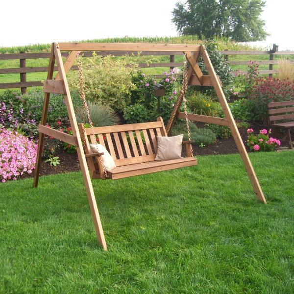 A & L Furniture A & L Furniture Cedar 2x4 A-Frame Swing Stand for Swing or Swingbed (Hangers Included) Swing Stand