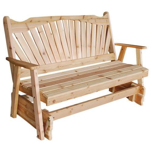 A & L Furniture A & L Furniture Cedar Fanback Glider 4FT / Cedar Glider 581C-4FT-Cedar