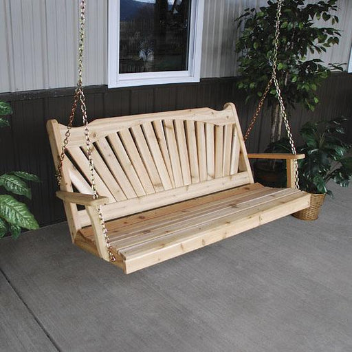 A & L Furniture A & L Furniture Cedar Fanback Swing 4FT / Cedar Swing 382C-4FT-Cedar