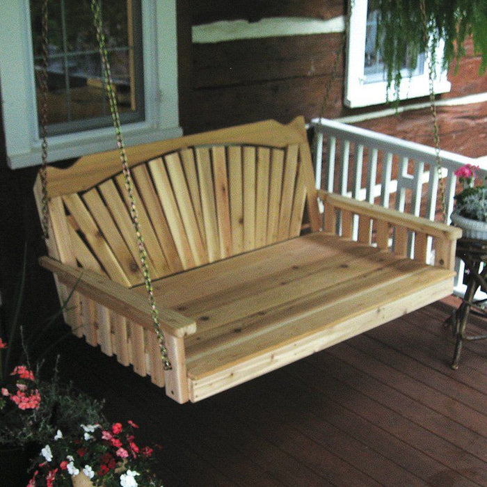 A & L Furniture A & L Furniture Cedar Fanback Swingbed 4FT / Cedar Swingbed 431C-4FT-Cedar