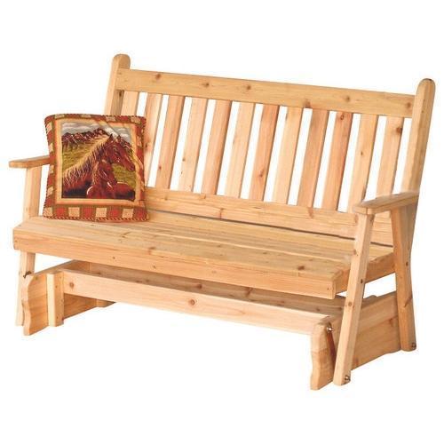 A & L Furniture A & L Furniture Cedar Traditional English Glider 4FT / Cedar Glider 601C-4FT-Cedar