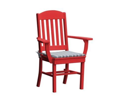 A & L Furniture A & L Furniture Classic Dining Chair w/ Arms Bright Red Dining Chair 4110-BrightRed