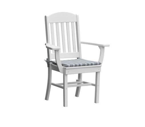 A & L Furniture A & L Furniture Classic Dining Chair w/ Arms White Dining Chair 4110-White