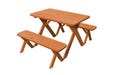 A & L Furniture A & L Furniture Cross-leg Table w/2 Benches - Specify for FREE 2" Umbrella Hole Table & Benche