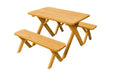 A & L Furniture A & L Furniture Cross-leg Table w/2 Benches - Specify for FREE 2" Umbrella Hole Table & Benche