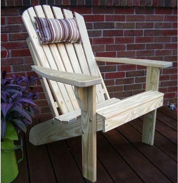 A & L Furniture A & L Furniture Fanback Adirondack Chair in Pine Unfinished Chair 667PT-Unfinished