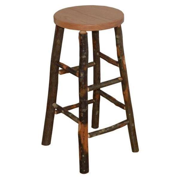 A & L Furniture A & L Furniture Hickory Bar Stool Natural Finish Bar Stools 2581-Natural Finish