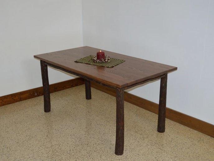 A & L Furniture A & L Furniture Hickory Farm Table 4 FT / Walnut Finish Dining Table 2722-Walnut Finish