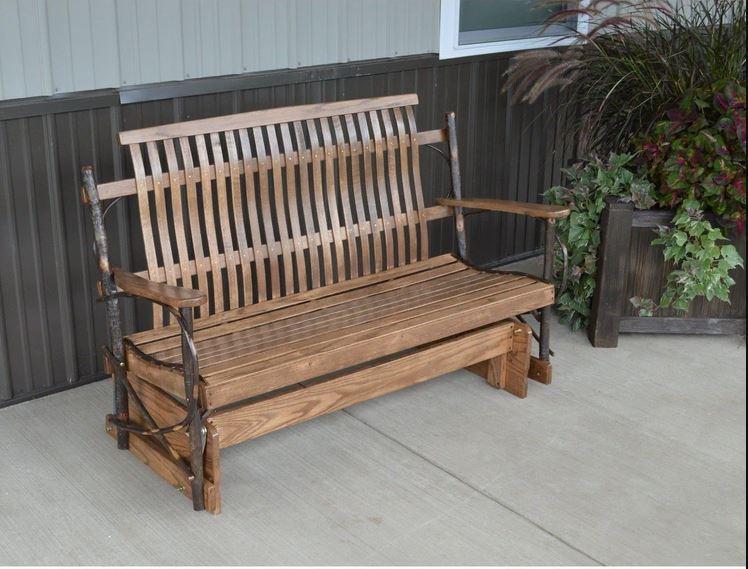 A & L Furniture A & L Furniture Hickory Porch Glider 4 FT / Walnut Finish Glider 2142-Walnut Finish