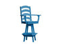 A & L Furniture A & L Furniture Ladderback Swivel Bar Chair w/ Arms Blue Dining Chair 4123-Blue