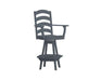 A & L Furniture A & L Furniture Ladderback Swivel Bar Chair w/ Arms Dark Gray Dining Chair 4123-DarkGray