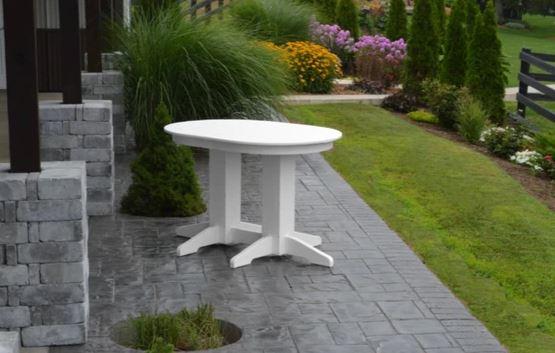 A & L Furniture A & L Furniture Oval Dining Table- Specify for FREE 2" Umbrella Hole 4 Inch / White Dining Table 4170-White