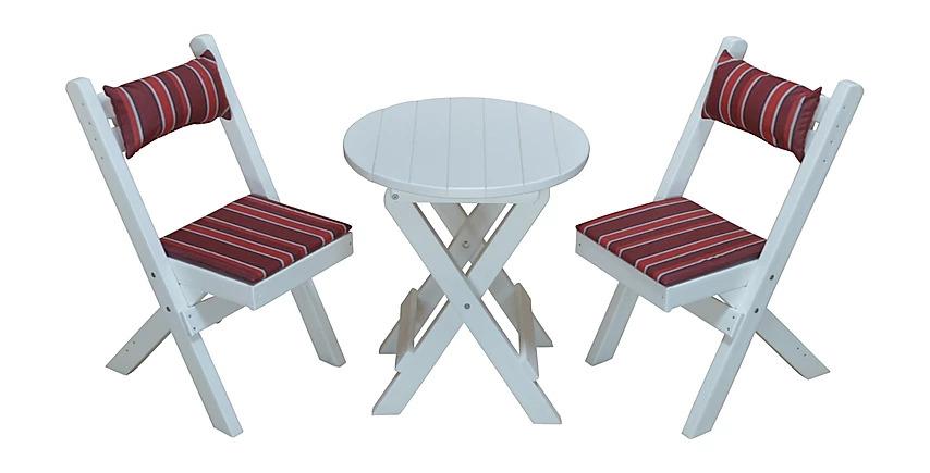 A & L Furniture A & L Furniture Poly Coronado Round Folding Bistro Sets Bistro Set