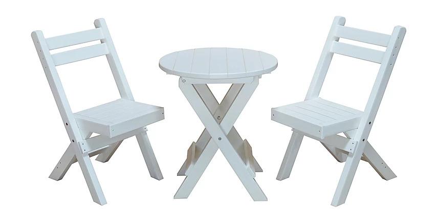 A & L Furniture A & L Furniture Poly Coronado Round Folding Bistro Sets Bistro Set