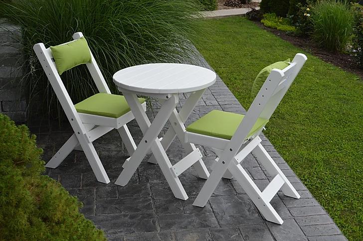 A & L Furniture A & L Furniture Poly Coronado Round Folding Bistro Sets Bistro Set