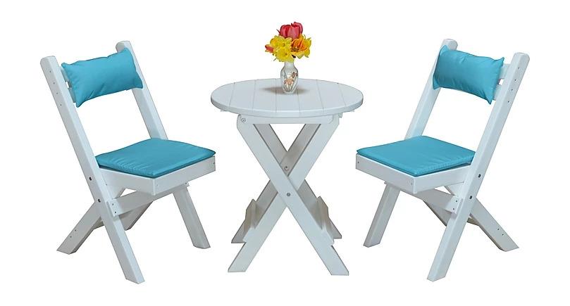 A & L Furniture A & L Furniture Poly Coronado Round Folding Bistro Sets Bistro Set