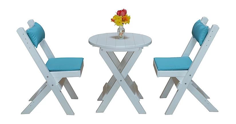 A & L Furniture A & L Furniture Poly Coronado Round Folding Bistro Sets Bistro Set