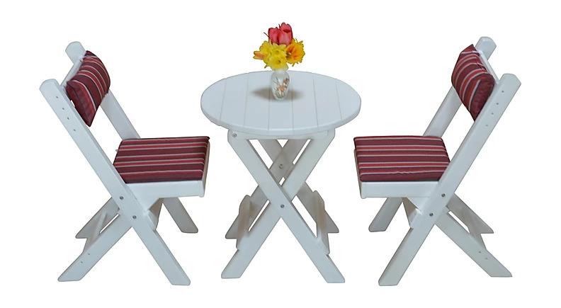 A & L Furniture A & L Furniture Poly Coronado Round Folding Bistro Sets Bistro Set