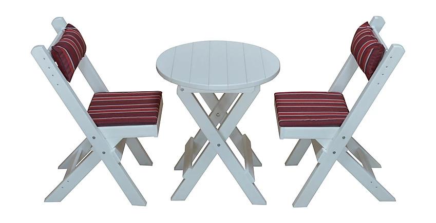 A & L Furniture A & L Furniture Poly Coronado Round Folding Bistro Sets Bistro Set