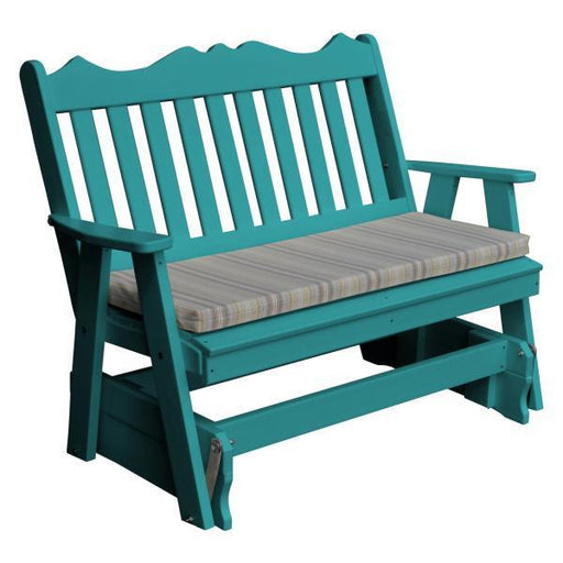 A & L Furniture A & L Furniture Poly Royal English Glider 4ft / Aruba Blue Glider 875-4FT-Aruba Blue