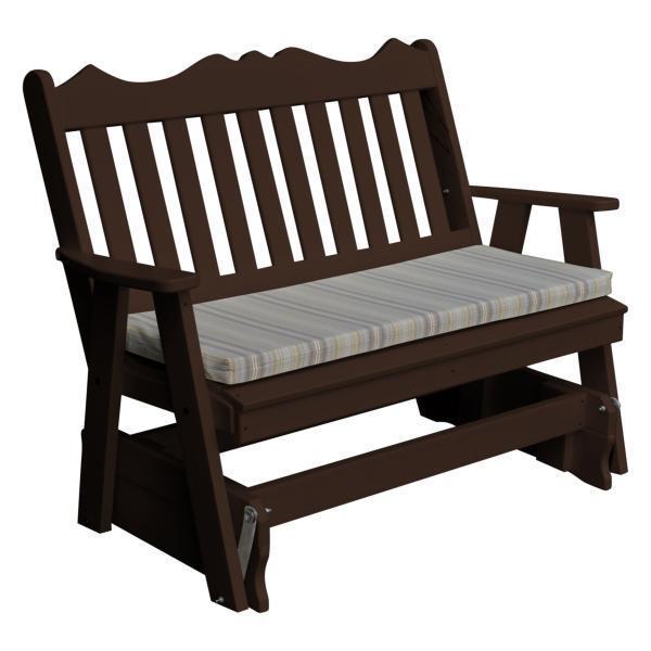 A & L Furniture A & L Furniture Poly Royal English Glider 4ft / Tudor Brown Glider 875-4FT-Tudor Brown