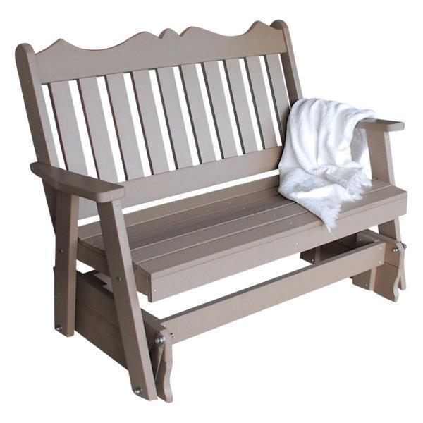 A & L Furniture A & L Furniture Poly Royal English Glider 4ft / Weathered Wood Glider 875-4FT-Weathered Wood