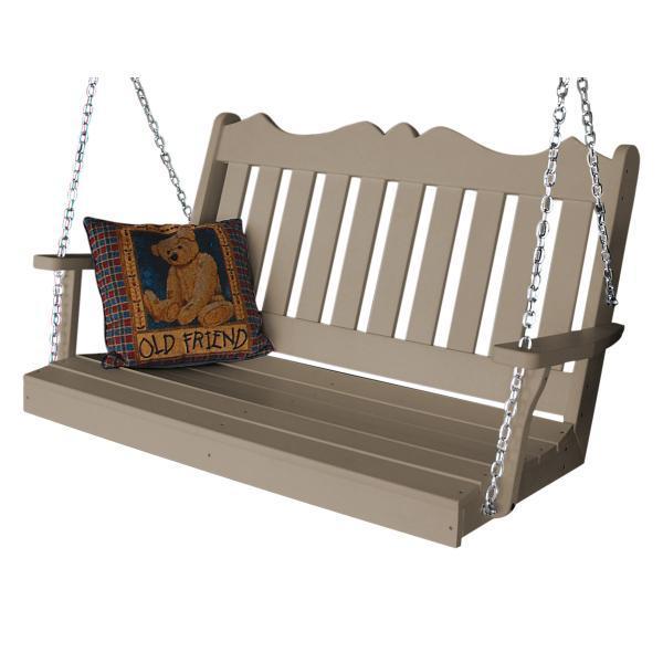 A & L Furniture A & L Furniture Poly Royal English Swing 4ft / Weathered Wood Swing 865-4FT-Weathered Wood