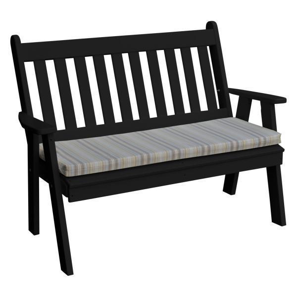 A & L Furniture A & L Furniture Poly Traditional English Garden Bench 4ft / Black Bench 850-4FT-Black