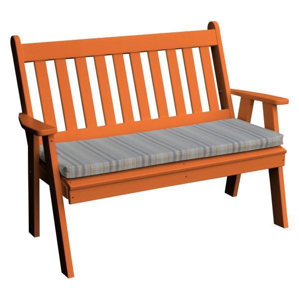 A & L Furniture A & L Furniture Poly Traditional English Garden Bench 4ft / Orange Bench 850-4FT-Orange