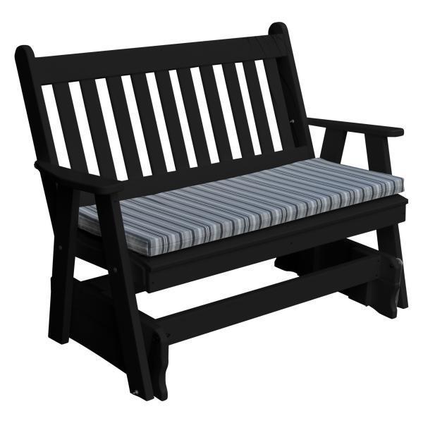 A & L Furniture A & L Furniture Poly Traditional English Glider 4ft / Black Glider 870-4FT-Black