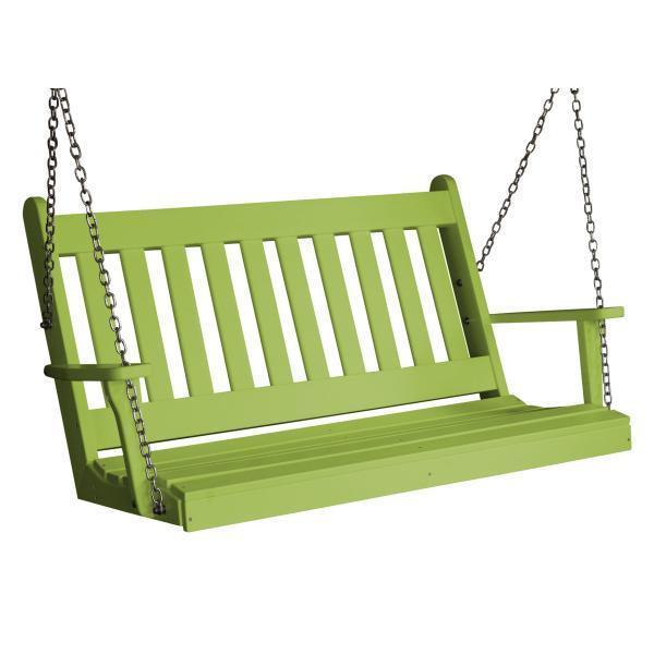 A & L Furniture A & L Furniture Poly Traditional English Swing 4ft / Tropical Lime Swing 860-4FT-Tropical Lime