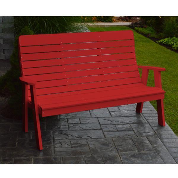 A & L Furniture A & L Furniture Poly Winston Garden Bench 4ft / Bright Red Bench 852-4FT-Bright Red