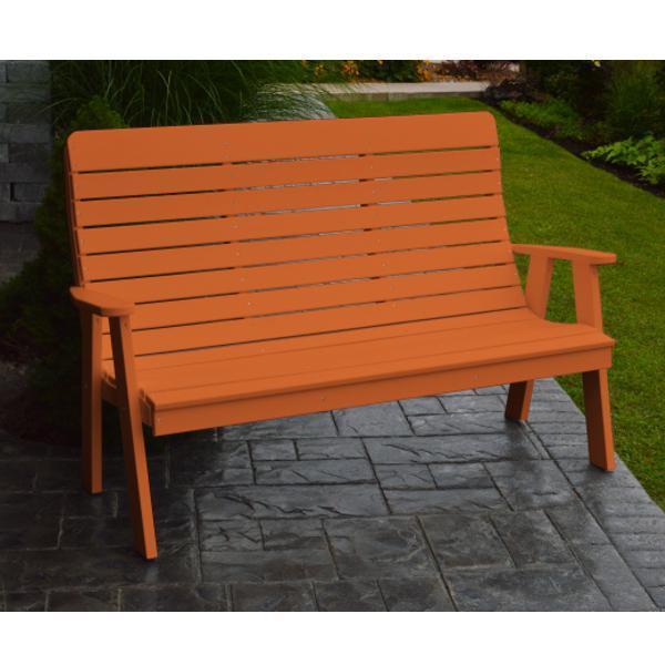 A & L Furniture A & L Furniture Poly Winston Garden Bench 4ft / Orange Bench 852-4FT-Orange