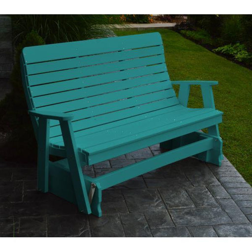 A & L Furniture A & L Furniture Poly Winston Glider 4ft / Aruba Blue Glider 872-4FT-Aruba Blue