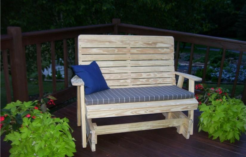 A & L Furniture A & L Furniture Pressure Treated Pine Highback Glider Glider