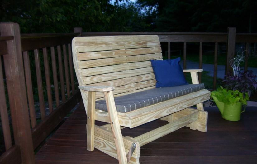 A & L Furniture A & L Furniture Pressure Treated Pine Highback Glider Glider