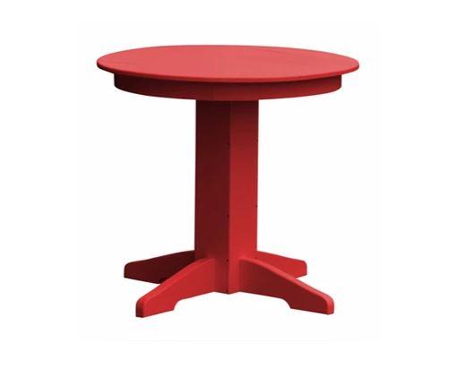 A & L Furniture A & L Furniture Round Dining Table- Specify for FREE 2" Umbrella Hole 33 Inch / Bright Red Dining Table 4140-BrightRed