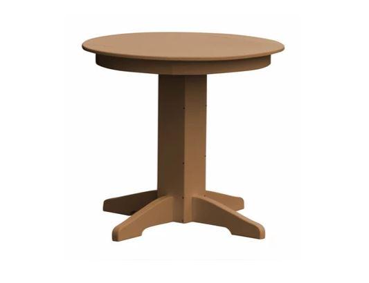 A & L Furniture A & L Furniture Round Dining Table- Specify for FREE 2" Umbrella Hole 33 Inch / Cedar Dining Table 4140-Cedar