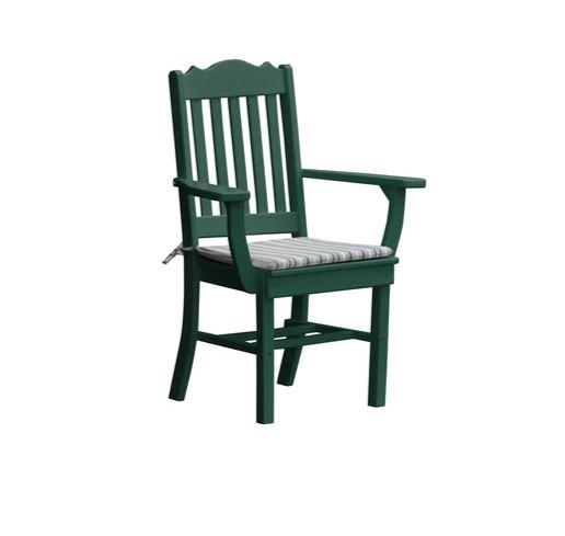 A & L Furniture A & L Furniture Royal Dining Chair w/ Arms Turf Green Dining Chair 4112-TurfGreen