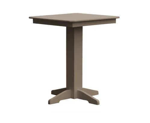 A & L Furniture A & L Furniture Square Bar Table- Specify for FREE 2" Umbrella Hole 33 Inch / Weathered Wood Bar Table 4190-WeatheredWood