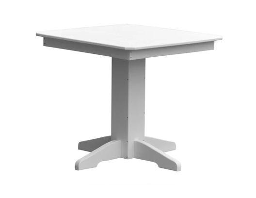 A & L Furniture A & L Furniture Square Dining Table- Specify for FREE 2" Umbrella Hole 44 Inch / White Dining Table 4151-White