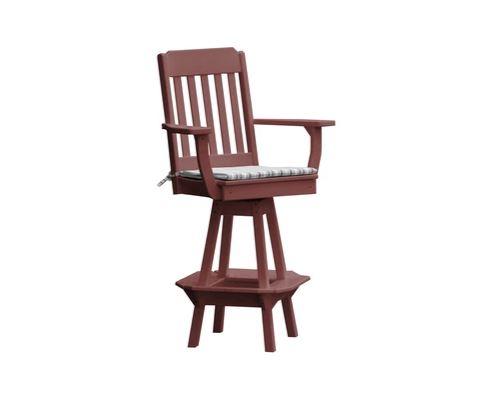 A & L Furniture A & L Furniture Traditional Swivel Bar Chair w/ Arms Cherry Wood Dining Chair 4121-CherryWood