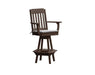 A & L Furniture A & L Furniture Traditional Swivel Bar Chair w/ Arms Weathered Wood Dining Chair 4121-WeatheredWood